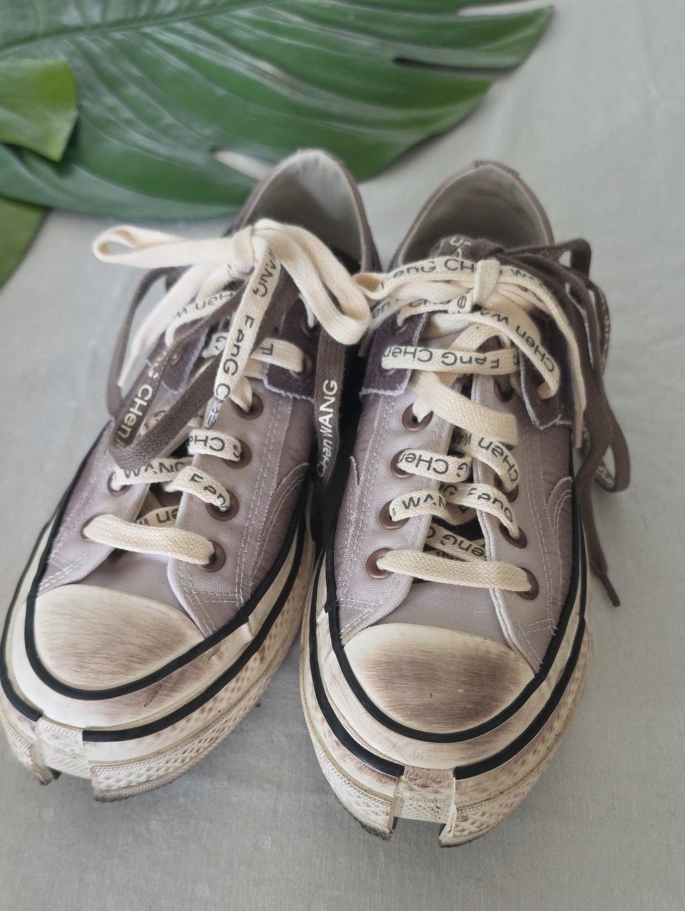Women’s Casual Platform Lace-Up Sneakers in Brown & Black